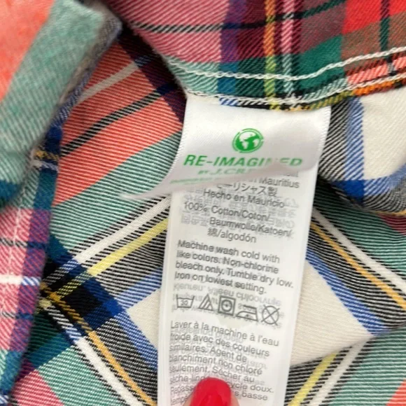 🌟J. Crew Kids Flannel Plaid Shirt “Snowy Stewart Tartan”, 4-5T (x-small)🌟 - Picture 6 of 7